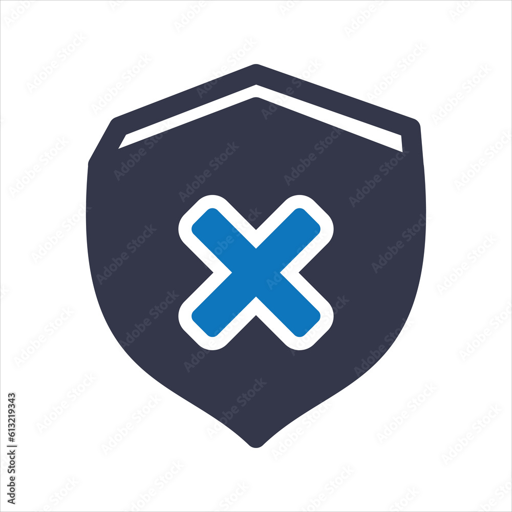 Obraz premium Shield icon. Security warning icon. Vector and glyph