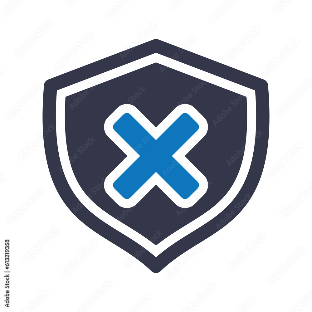 Obraz premium Security warning icon. Reject protection icon. Vector and glyph
