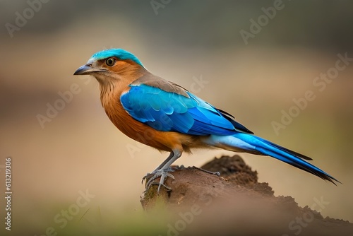 blue bird on a branch generated by ai