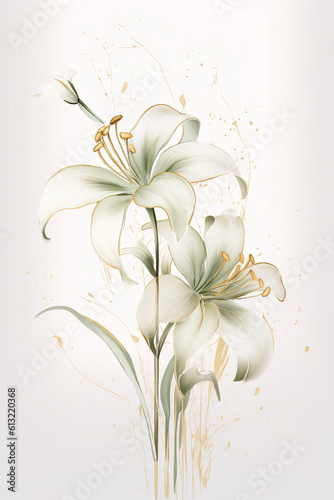 A bunch of white flowers on a white background. Generative AI. Floral wedding clipart element on white background.