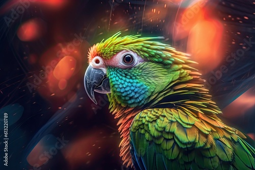The Colorful Parrot of the Exotic Wild: An Illuminating Look at Wildlife in its Natural Habitat: Generative AI © AIGen