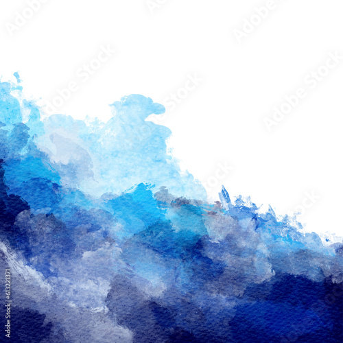 abstract blue wave, watercolor shape