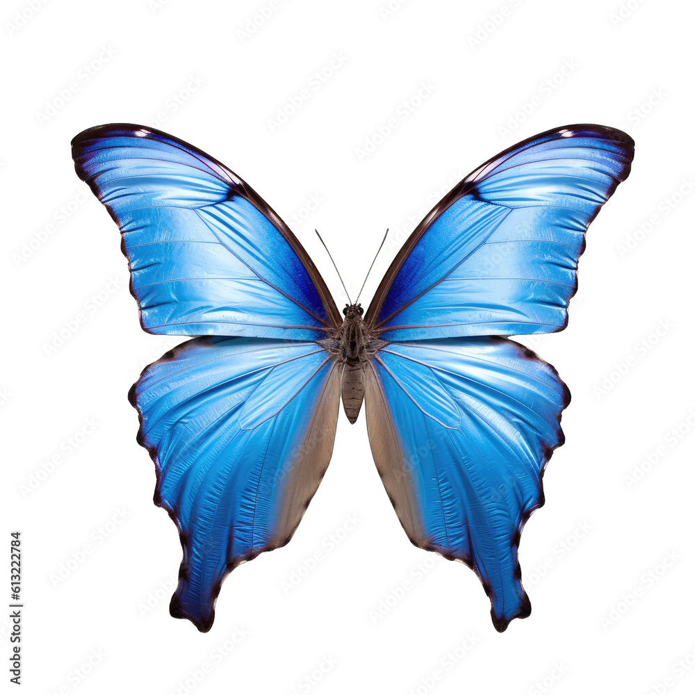 Blue morpho butterfly - Morpho peleides. Transparent PNG. Generative AI Blue morpho butterfly - Morpho peleides. Transparent PNG. Generative AI
