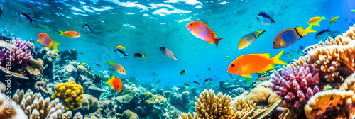Fische in Great Barrier Reef. Generiert mit KI © shokokoart