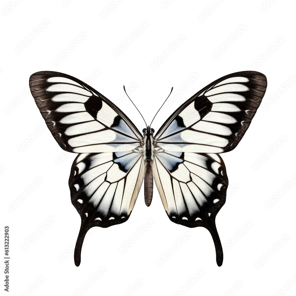 Common zebra white butterfly - Graphium cloanthus 3. Transparent PNG. Generative AI Common zebra white butterfly - Graphium cloanthus 3. Transparent PNG. Generative AI