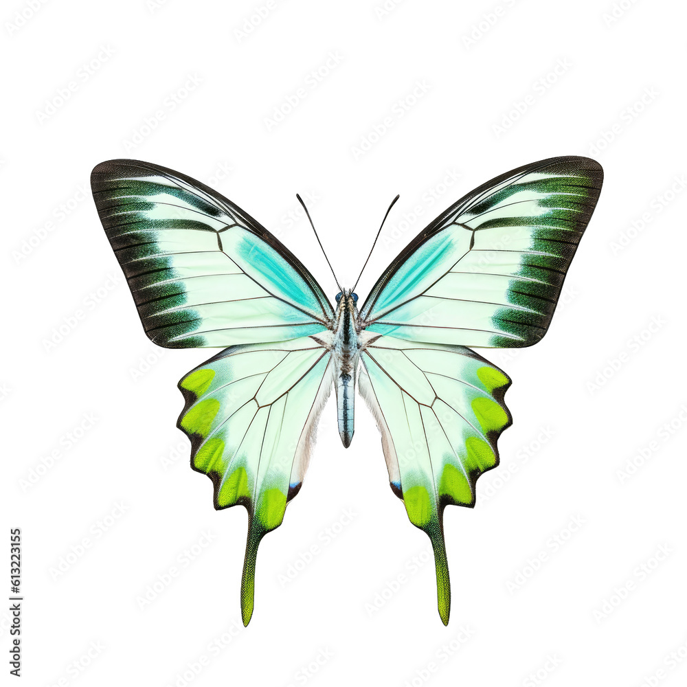 Pale swordtail butterfly - Graphium eurypylus. Transparent PNG. Generative AI Pale swordtail butterfly - Graphium eurypylus. Transparent PNG. Generative AI