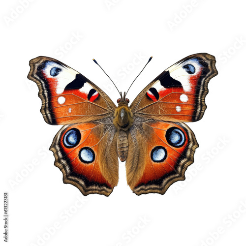 Peacock butterfly -  Aglais io 3. Transparent PNG. Generative AI