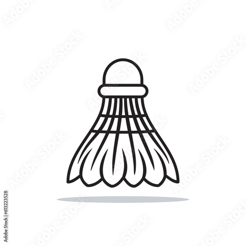 Cartoonish detailed shuttlecock isolated vector illustration.	
