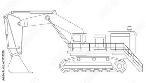Large quarry dump truck. Equipment for high-mining industry. Mining clay in quarry.