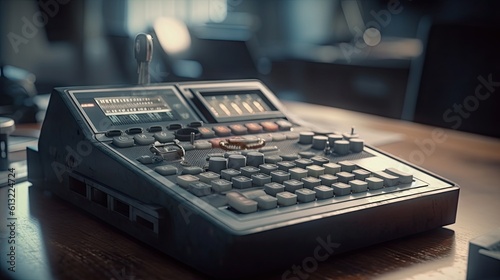 Calculator illustration on the table