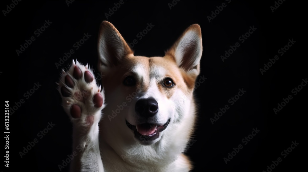 A Funny Dog Giving a High Five
