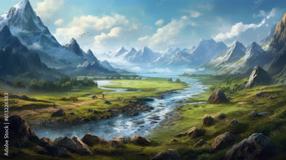 Obraz premium Beautiful Scenery Game Art