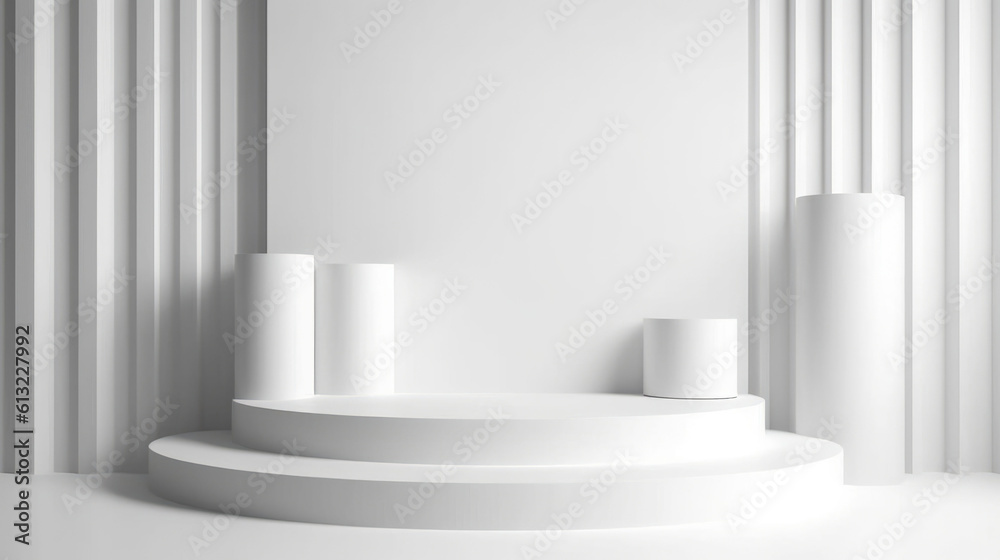 3d abstract background white podium for product. Generative ai 3d abstract background white podium for product. Generative ai