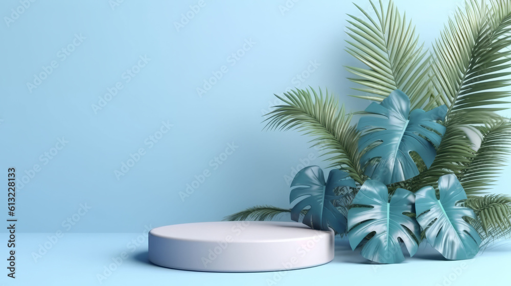 3d render of abstract pedestal podium display. Generative ai 3d render of abstract pedestal podium display. Generative ai