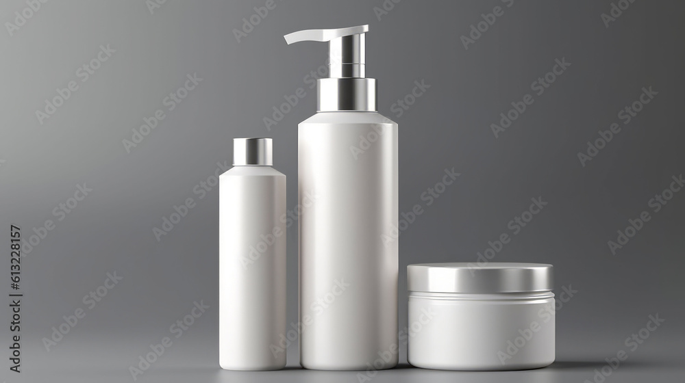3d render of blank cosmetics skincare product or pack. Generative ai 3d render of blank cosmetics skincare product or pack. Generative ai