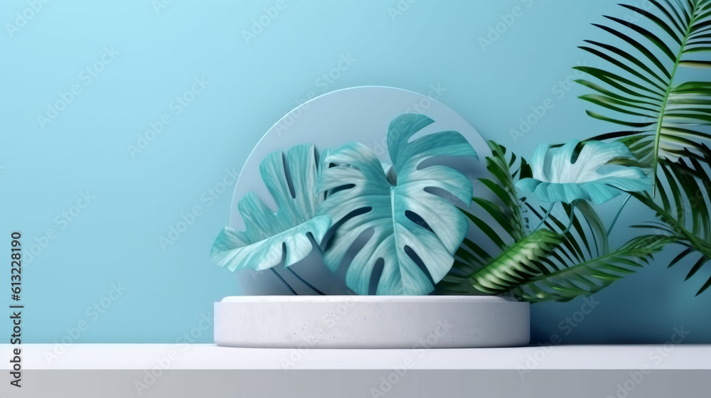 3d render of abstract pedestal podium display. Generative ai 3d render of abstract pedestal podium display. Generative ai