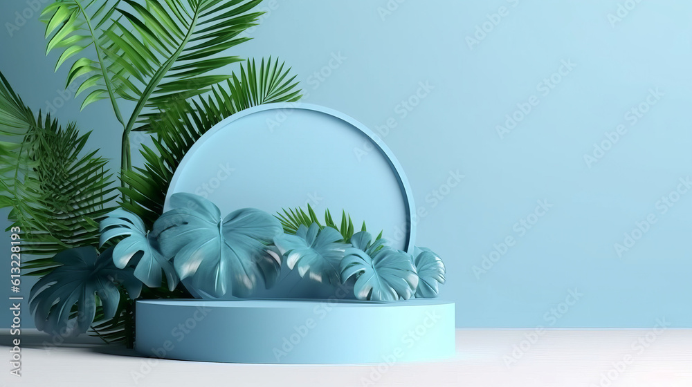 3d render of abstract pedestal podium display. Generative ai 3d render of abstract pedestal podium display. Generative ai
