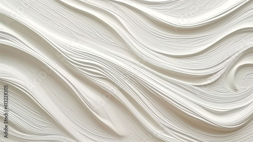 A minimalist white wall with abstract wavy lines. Generative ai