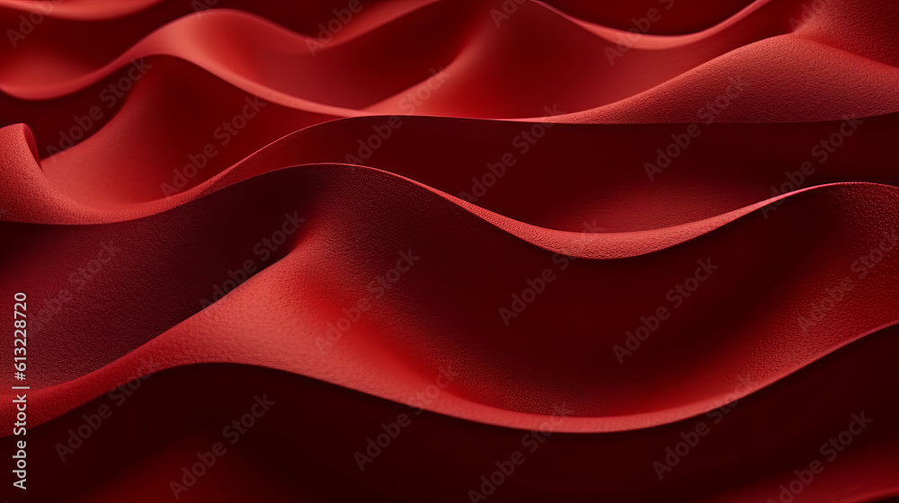 Red fabric with abstract wavy lines. Generative ai Red fabric with abstract wavy lines. Generative ai