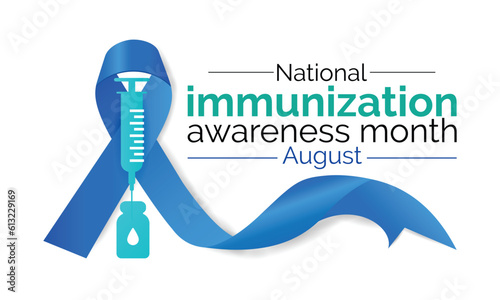 National Immunization awareness month. Background, banner, card, poster, template. Health awareness vector design. 