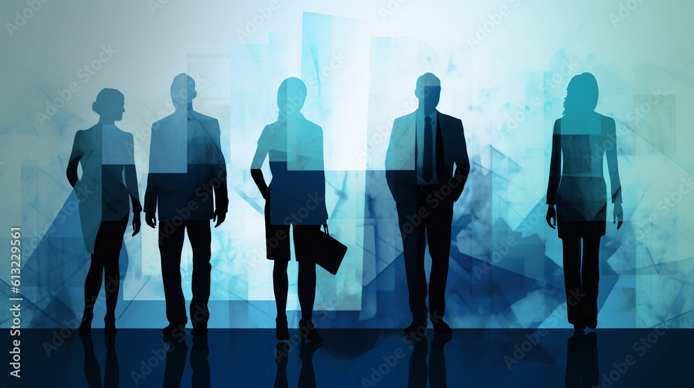 Obraz premium 複数のビジネスマンが立っているイメージ画像 Generative AI