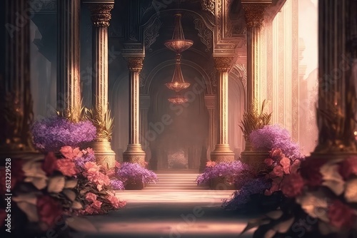 royal and decorative palace for indian wedding celebration generative ai