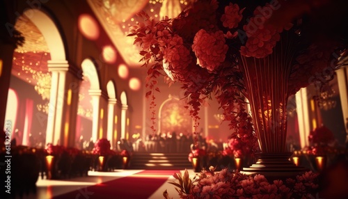 romantic and decorative indian wedding venue for lovely couples generative ai