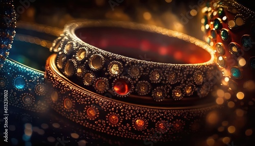 premium and elegant indian bangle jewelry photography for special event generative ai