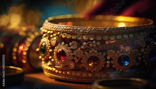 royal and premium indian bangle jewelry photography for a majestic look generative ai