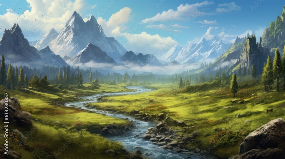Fototapeta premium Fantasy Landscape Game Art