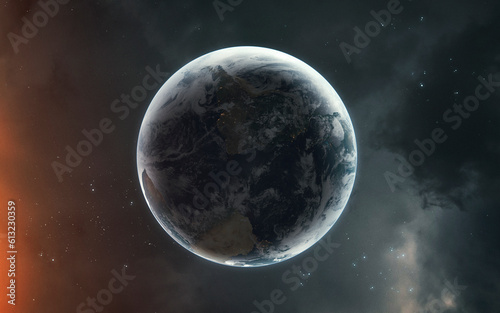 3D illustration of high quality Earth planet, perfect for wallpapers of print. 5K realistic science fiction art. Elements of image provided by Nasa