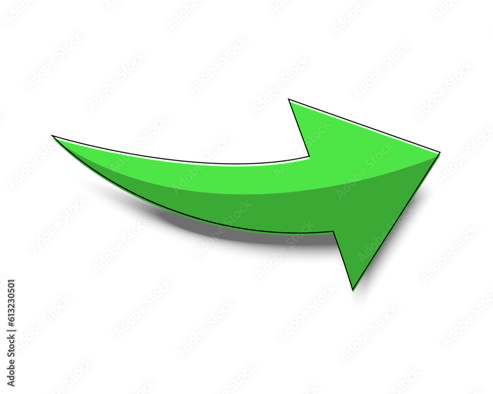 Green hand drawn triangular arrow Green hand drawn triangular arrow
