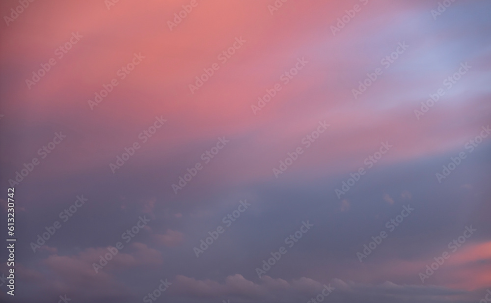 Beautiful bright summer sunset sky with clouds. Sunset sky  background.
