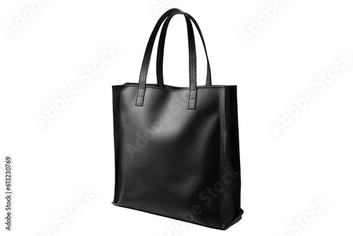 Black fashion bag for female on transparent background for using as blank mockup design, Generative AI 