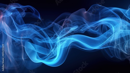 blue smoke wave background isolated