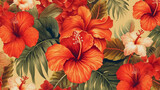 hibiscus flower background. paper texture. Generative AI