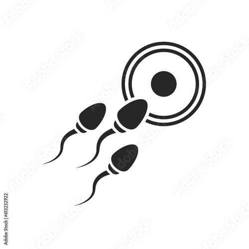 Sperm and egg flat line icon. Vector illustration of reproductive system. Black color thin linear sign for ivf infertility treatment