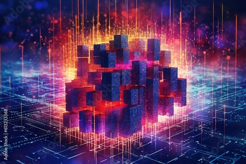 Abstract Depiction of Quantum Computing: Representing Future of Information Processing and Cryptography generative AI