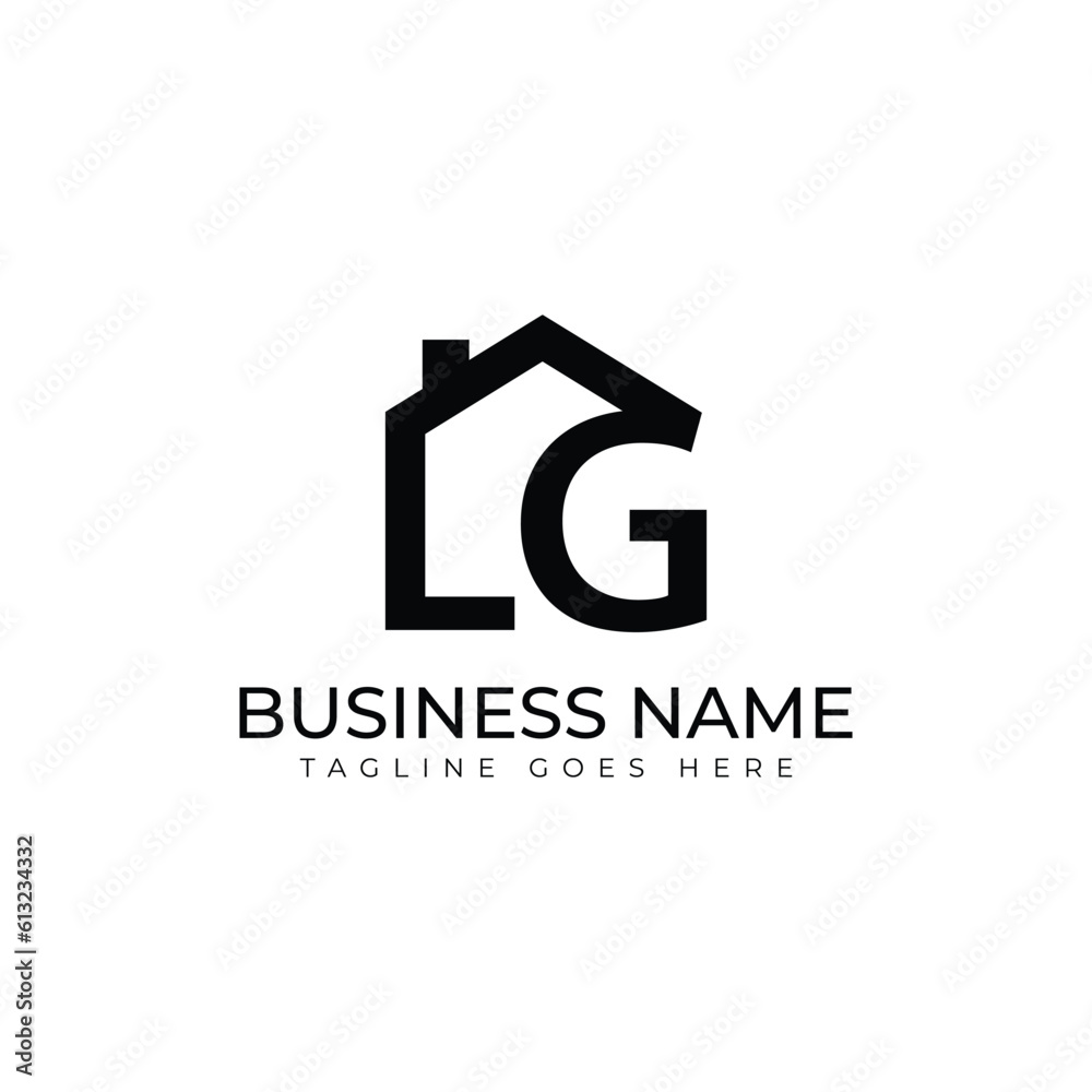 Initial L G Real Estate concept logo design Initial L G Real Estate concept logo design