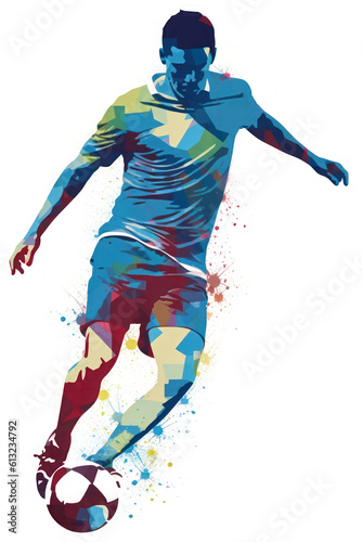 Football, soccer player in action illustration 