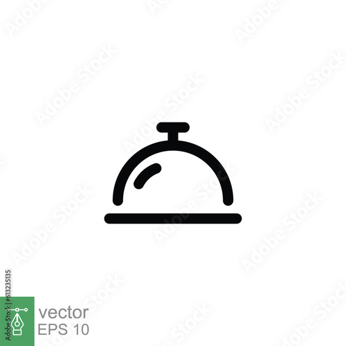 Hotel bell icon. Simple outline style. Reception, concierge, service, lobby, desk, ring call, costumer support concept. Thin line symbol. Vector illustration isolated on white background. EPS 10.