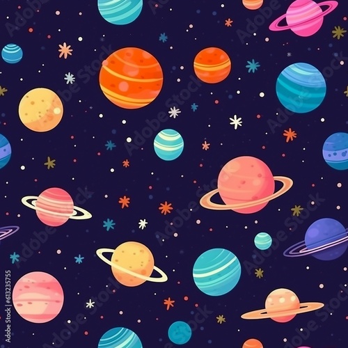 seamless pattern with planets