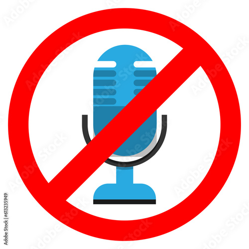 microphone and forbidden sign