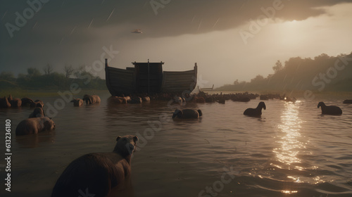 the biblical story of Noah's Ark and the great flood. © Vimukthi