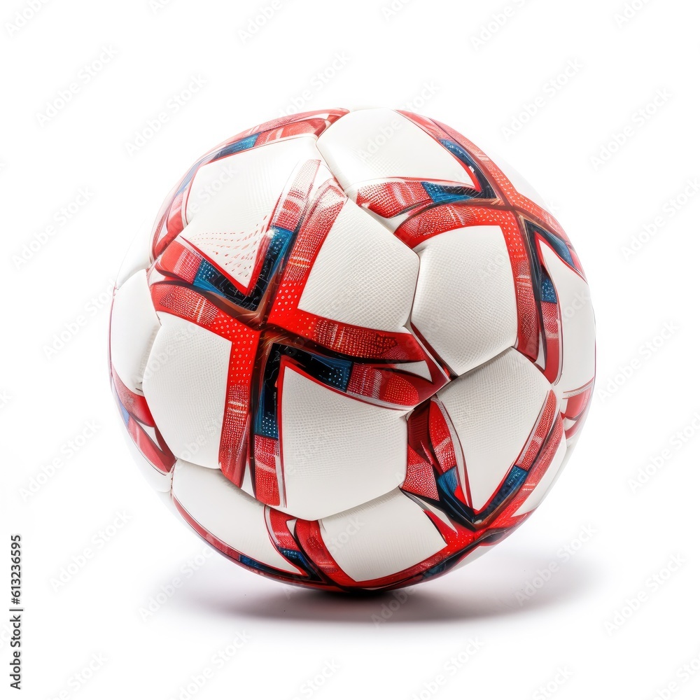 Fototapeta premium Soccer ball Association football isolated on white background. Generative AI