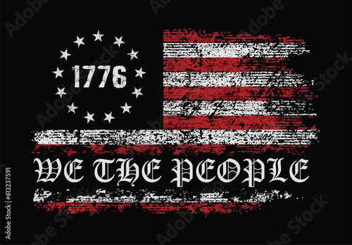 We the People Patriotic Flag T Shirt Design