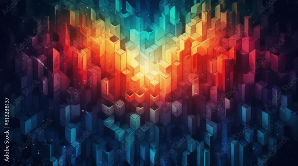 Obraz premium abstract colorful background with squares Generative IA