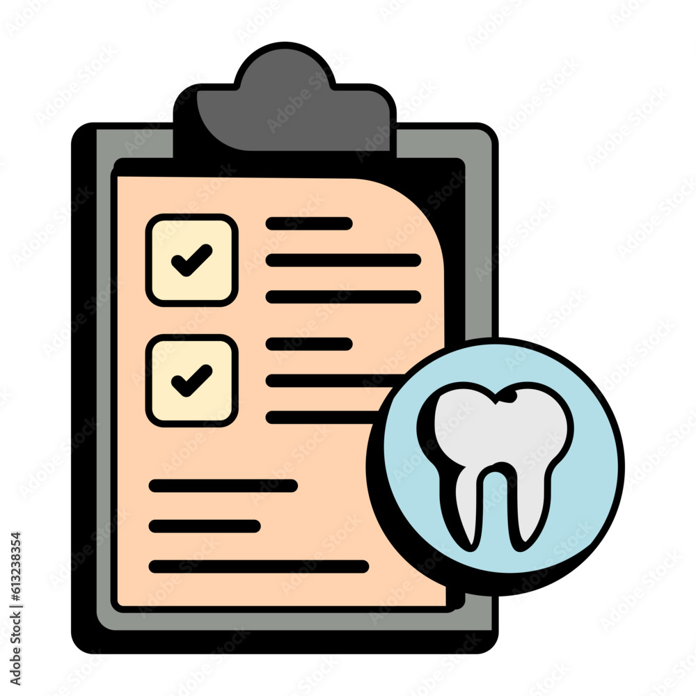 dental record history concept, teeth assessment and diagnosis report