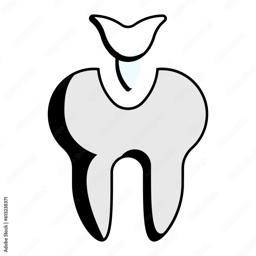 toothcolored composite fillings concept, repair cavities vector icon