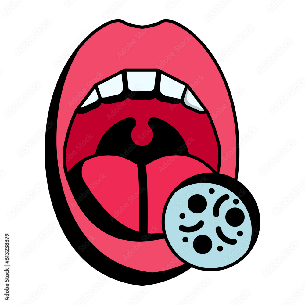 Periodontal Disease concept, teeth bacterial infection vector icon ...